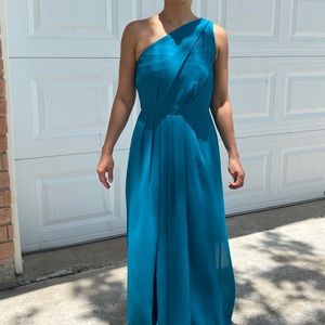 David’s Bridal one shoulder dress in OASIS